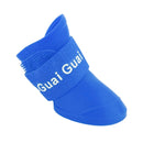 Lovely Pet Dog Shoes Puppy Candy Color Rubber Boots Waterproof Rain Shoes, M, Size: 5.0 x 4.0cm(Blue)