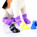 Lovely Pet Dog Shoes Puppy Candy Color Rubber Boots Waterproof Rain Shoes, M, Size: 5.0 x 4.0cm(Blue)