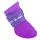 Lovely Pet Dog Shoes Puppy Candy Color Rubber Boots Waterproof Rain Shoes, M, Size: 5.0 x 4.0cm(Purple)
