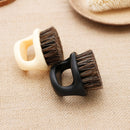 3 PCS Men Ring Design Portable Boar Brush White ABS Haircut Cleaning Shaving Brush(White)