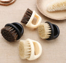 3 PCS Men Ring Design Portable Boar Brush White ABS Haircut Cleaning Shaving Brush(White)