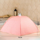 Folding Food Cover Keep Foods Warm Aluminum Foil Cover, Pink Plaid Pattern, Size: 70*70*17cm