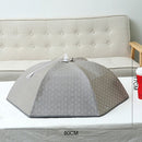 Folding Food Cover Keep Foods Warm Aluminum Foil Cover, Grey Flowers Pattern, Size: 80*80*17cm