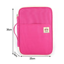 Office Supplies Multi-purpose Zipper Document Folder A4 Storage Bag(Pink)