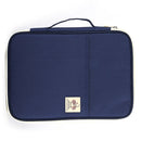 Office Supplies Multi-purpose Zipper Document Folder A4 Storage Bag(Navy Blue)