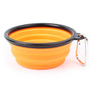 Portable Pet Folding Feeding Bowl Silicone Water Dish Feeder Puppy Travel Bowl, Random Color Delivery, Bowl Diameter: 13cm(Orange)