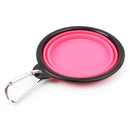 Portable Pet Folding Feeding Bowl Silicone Water Dish Feeder Puppy Travel Bowl, Random Color Delivery, Bowl Diameter: 13cm(Pink)
