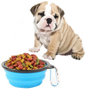 Portable Pet Folding Feeding Bowl Silicone Water Dish Feeder Puppy Travel Bowl, Random Color Delivery, Bowl Diameter: 13cm(Blue)