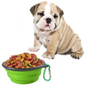 Portable Pet Folding Feeding Bowl Silicone Water Dish Feeder Puppy Travel Bowl, Random Color Delivery, Bowl Diameter: 13cm (Mint Green)