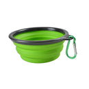 Portable Pet Folding Feeding Bowl Silicone Water Dish Feeder Puppy Travel Bowl, Random Color Delivery, Bowl Diameter: 13cm (Mint Green)