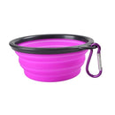 Portable Pet Folding Feeding Bowl Silicone Water Dish Feeder Puppy Travel Bowl, Random Color Delivery, Bowl Diameter: 13cm (Magenta)