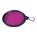 Portable Pet Folding Feeding Bowl Silicone Water Dish Feeder Puppy Travel Bowl, Random Color Delivery, Bowl Diameter: 13cm (Magenta)
