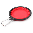 Portable Pet Folding Feeding Bowl Silicone Water Dish Feeder Puppy Travel Bowl, Random Color Delivery, Bowl Diameter: 13cm(Red)