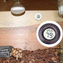 Digital Round Shaped Reptile Box Centigrade Thermometer & Hygrometer with Screen Display (Black)