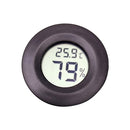 Digital Round Shaped Reptile Box Centigrade Thermometer & Hygrometer with Screen Display (Black)