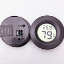 Digital Round Shaped Reptile Box Centigrade Thermometer & Hygrometer with Screen Display (Black)