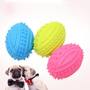 Rubber Sound Ball Shape Dog Chew Toys Resistant Bite for Pet Molar Play, Random Color Delivery, Size: 9.0x6.5cm