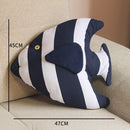 Fish Shape Cushion Bed Backrest Support Throw Pillow with Pillow Insert, Size: 48 x 45cm(Blue)