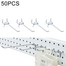 50 PCS Supermarket Clothing Shop Pegboard Slat Wall Hook Shelf Hole Plate, Hole Pitch: 2.5cm, Length: 10cm, Wire Diameter: 3.3mm