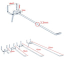 50 PCS Supermarket Clothing Shop Pegboard Slat Wall Hook Shelf Hole Plate, Hole Pitch: 2.5cm, Length: 20cm, Wire Diameter: 3.3mm