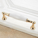 2 PCS 5027-128 Gold Imitated Zinc Alloy Ceramic Handle for Cabinet Wardrobe Drawer Door, Hole Spacing: 128mm