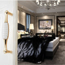 2 PCS 5027-128 Gold Imitated Zinc Alloy Ceramic Handle for Cabinet Wardrobe Drawer Door, Hole Spacing: 128mm