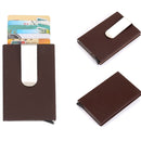 Frosted Antimagnetic Solid Color Credit Card Holder Money Clip Wallet, Size: 10*6.6cm(Coffee)