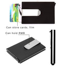 Frosted Antimagnetic Solid Color Credit Card Holder Money Clip Wallet, Size: 10*6.6cm(Blue)