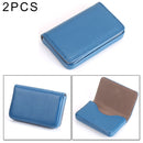 2 PCS Premium PU Leather Business Card Case with Magnetic Closure , Size: 10*6.5*1.7cm(Blue)