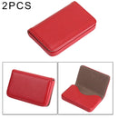 2 PCS Premium PU Leather Business Name Card Case with Magnetic Closure , Size: 10*6.5*1.7cm(Red)