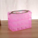 Large Storage Box Three Layer Large 36 Slots Plastic Craft Accessories Beards Jewelry Storage Box Container Home Organizer(Pink)