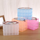 Large Storage Box Three Layer Large 36 Slots Plastic Craft Accessories Beards Jewelry Storage Box Container Home Organizer(Transparent)