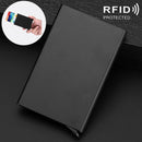 Antimagnetic Stainless Steel PU Business Card Holder Credit Card Case, Size: 10*6.2*0.8cm(Black)