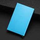 Antimagnetic Stainless Steel PU Business Card Holder Credit Card Case, Size: 10*6.2*0.8cm(Blue)