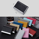 2 PCS Lichi texture Business Card Holder Credit Card ID Case Holder(Pink)