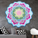 Microfiber Colorful Printed Tassel Lotus Summer Bath Towel Sand Beach Towel Shawl Scarf, Size: 150 x 150cm(Blue+Magenta)