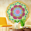 Microfiber Colorful Printed Tassel Lotus Summer Bath Towel Sand Beach Towel Shawl Scarf, Size: 150 x 150cm(Yellow+Green)