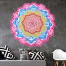 Microfiber Colorful Printed Tassel Lotus Summer Bath Towel Sand Beach Towel Shawl Scarf, Size: 150 x 150cm(Magenta+Blue)