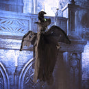 Flying Hanging Ghost Scary Sound and Moving for Halloween Decorations (Black)