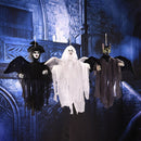 Flying Hanging Ghost Scary Sound and Moving for Halloween Decorations (Black)