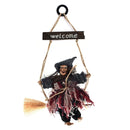 Halloween Retro Witch Ornaments Broom Ghost Hang Up Props Halloween House Decoration Festive Party Supplies Halloween Pendant (Grey)