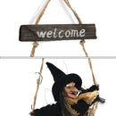 Halloween Retro Witch Ornaments Broom Ghost Hang Up Props Halloween House Decoration Festive Party Supplies Halloween Pendant (Grey)