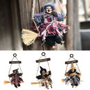 Halloween Retro Witch Ornaments Broom Ghost Hang Up Props Halloween House Decoration Festive Party Supplies Halloween Pendant(Black)