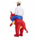 Operated Inflatable Dinosaur Fancy Polyester Dress Halloween Party Costume for Adult, Recommended Height: 1.6-1.9m(Red)