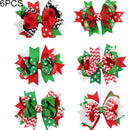 6 PCS Swallowtail Butterfly Knot Christmas Hairpin Christmas Headdress for Children