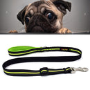 Pet Dogs Nylon Night Reflective Breathable Handheld Traction Lead Leash, Size: M, Adjustable Range: 2.5*(100-140cm)(Green)