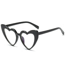 Heart Shape UV400 Polarized Sunglasses for Women(Black+Transparent)