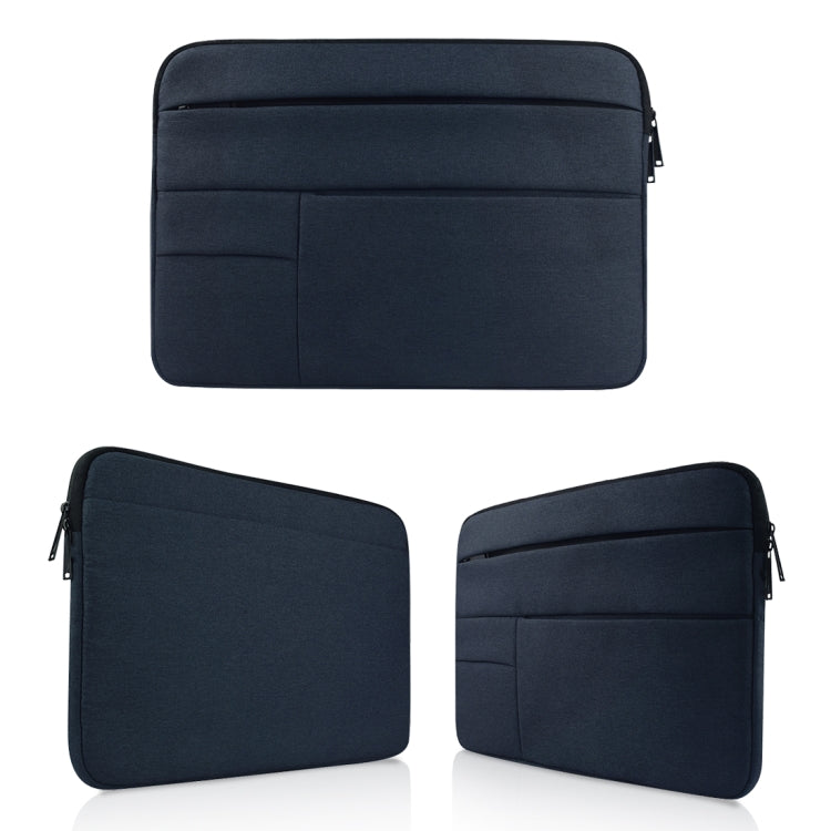 Universal Multiple Pockets Wearable Oxford Cloth Soft Portable Leisurely Laptop Tablet Bag, For 14 inch and Below Macbook, Samsung, Lenovo, Sony, DELL Alienware, CHUWI, ASUS, HP(navy)