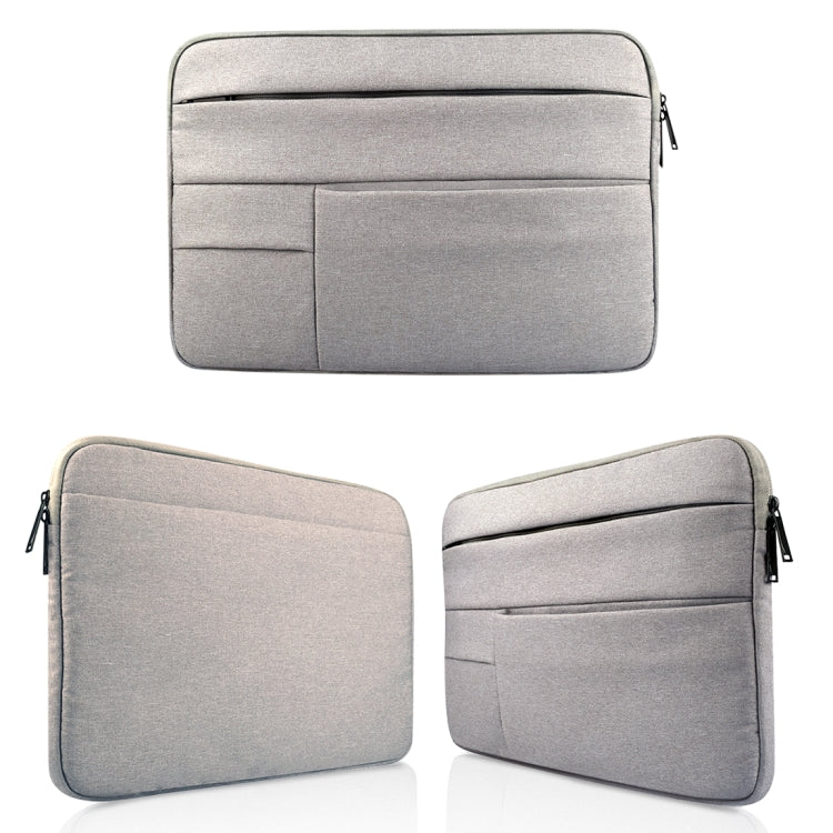 Universal Multiple Pockets Wearable Oxford Cloth Soft Portable Leisurely Laptop Tablet Bag, For 15.6 inch and Below Macbook, Samsung, Lenovo, Sony, DELL Alienware, CHUWI, ASUS, HP (Grey)