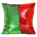 DIY Two Tone Glitter Sequins Throw Pillow Case Reversible Sequin Magical Color Changing Pillow Cover, Size: 40*40cm(Green+Red)